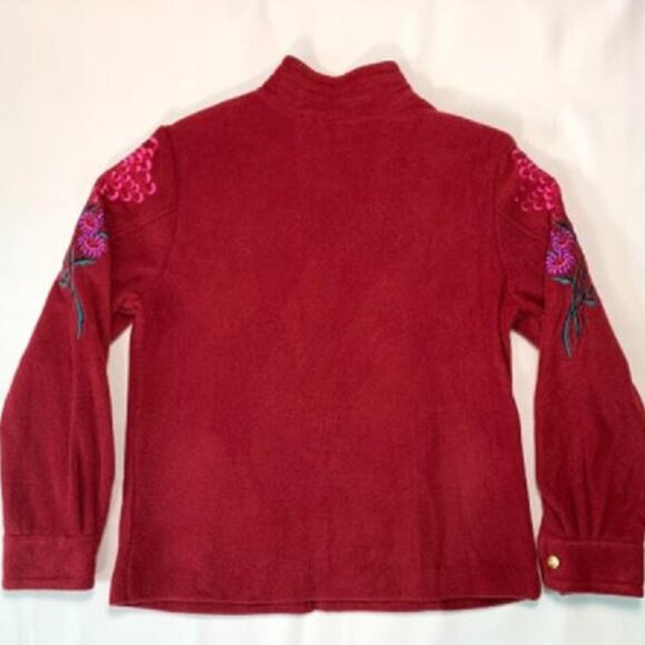 Bob Mackie Floral Embroidered Fleece Jacket - Picture 3 of 14